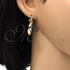 Oro Laminado Small Hoop, Gold Filled Style Twist Design, Polished, Golden Finish, 02.261.0032.25
