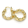 Oro Laminado Small Hoop, Gold Filled Style Twist Design, Polished, Golden Finish, 02.261.0032.25