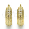 Oro Laminado Medium Hoop, Gold Filled Style Greek Key Design, Polished, Golden Finish, 02.106.0003.30