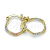 Oro Laminado Small Hoop, Gold Filled Style Polished, Tricolor, 02.96.0081.1.15