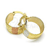 Oro Laminado Small Hoop, Gold Filled Style Matte Finish, Tricolor, 02.163.0032.1.15