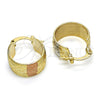 Oro Laminado Small Hoop, Gold Filled Style Matte Finish, Tricolor, 02.163.0032.1.15