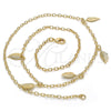 Oro Laminado Pendant Necklace, Gold Filled Style Leaf Design, Polished, Golden Finish, 04.63.1374.18 (03 MM Thickness, 18 Inches Length)