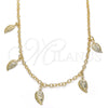 Oro Laminado Pendant Necklace, Gold Filled Style Leaf Design, Polished, Golden Finish, 04.63.1374.18 (03 MM Thickness, 18 Inches Length)