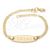 Oro Laminado ID Bracelet, Gold Filled Style Mariner Design, Polished, Golden Finish, 03.32.0105.06 (01 MM Thickness, 6 Inches Length)