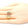 Oro Laminado Elegant Ring, Gold Filled Style Polished, Tricolor, 01.100.0010.08 (Size 8)