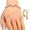 Oro Laminado Necklace, Bracelet and Earring, Gold Filled Style Owl Design, Polished, Golden Finish, 06.63.0222