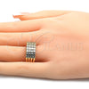 Oro Laminado Multi Stone Ring, Gold Filled Style with White Cubic Zirconia, Polished, Golden Finish, 01.210.0064.07 (Size 7)