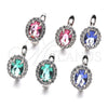 Sterling Silver Huggie Hoop, with White and Sapphire Blue Cubic Zirconia, Polished, Rhodium Finish, 02.186.0060.1.12
