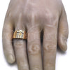 Oro Laminado Mens Ring, Gold Filled Style Crucifix Design, with White Cubic Zirconia, Polished, Golden Finish, 01.283.0001.11 (Size 11)