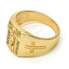 Oro Laminado Mens Ring, Gold Filled Style Crucifix Design, with White Cubic Zirconia, Polished, Golden Finish, 01.283.0001.11 (Size 11)