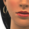 Oro Laminado Small Hoop, Gold Filled Style Twist Design, Polished, Golden Finish, 02.261.0064.25