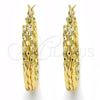 Oro Laminado Small Hoop, Gold Filled Style Twist Design, Polished, Golden Finish, 02.261.0064.25