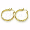 Oro Laminado Small Hoop, Gold Filled Style Twist Design, Polished, Golden Finish, 02.261.0064.25