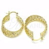 Oro Laminado Small Hoop, Gold Filled Style Twist Design, Polished, Golden Finish, 02.261.0065.25