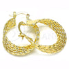 Oro Laminado Small Hoop, Gold Filled Style Twist Design, Polished, Golden Finish, 02.261.0065.25