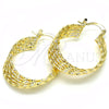 Oro Laminado Small Hoop, Gold Filled Style Twist Design, Polished, Golden Finish, 02.261.0065.25