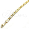 Oro Laminado Basic Bracelet, Gold Filled Style Polished, Golden Finish, 03.145.0007.08 (05 MM Thickness, 1 Inches Length)