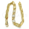 Oro Laminado Basic Bracelet, Gold Filled Style Polished, Golden Finish, 03.145.0007.08 (05 MM Thickness, 1 Inches Length)