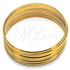 Stainless Steel Semanario Bangle, Polished, Golden Finish, 07.244.0009.1.05 (04 MM Thickness, Size 5 (2.50 Diameter))