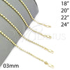 Oro Laminado Basic Necklace, Gold Filled Style Diamond Cutting Finish, Golden Finish, 04.213.0137.20 (03 MM Thickness, 20 Inches Length)