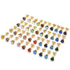 Oro Laminado Stud Earring, Gold Filled Style with Turquoise Cubic Zirconia, Polished, Golden Finish, 5.128.165