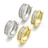 Oro Laminado Huggie Hoop, Gold Filled Style with White Cubic Zirconia, Polished, Golden Finish, 02.221.0058.15