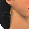 Sterling Silver Threader Earring, with White Cubic Zirconia, Polished, Golden Finish, 02.183.0024