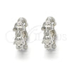 Sterling Silver Huggie Hoop, Skull Design, Polished, Rhodium Finish, 02.332.0025.12