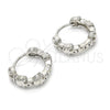 Sterling Silver Huggie Hoop, Skull Design, Polished, Rhodium Finish, 02.332.0025.12