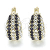 Oro Laminado Small Hoop, Gold Filled Style with Amethyst and White Crystal, Polished, Golden Finish, 02.100.0079.4.15