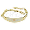 Oro Laminado ID Bracelet, Gold Filled Style Polished, Tricolor, 03.63.1934.1.07 (05 MM Thickness, 7 Inches Length)
