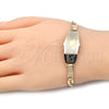 Oro Laminado ID Bracelet, Gold Filled Style Elephant Design, Polished, Tricolor, 03.63.1936.1.07 (05 MM Thickness, 7 Inches Length)