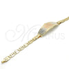 Oro Laminado ID Bracelet, Gold Filled Style Elephant Design, Polished, Tricolor, 03.63.1936.1.07 (05 MM Thickness, 7 Inches Length)