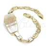 Oro Laminado ID Bracelet, Gold Filled Style Elephant Design, Polished, Tricolor, 03.63.1936.1.07 (05 MM Thickness, 7 Inches Length)