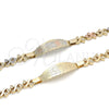 Oro Laminado ID Bracelet, Gold Filled Style Elephant and Owl Design, Polished, Golden Finish, 03.63.1940.08 (08 MM Thickness, 8 Inches Length)