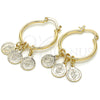 Oro Laminado Small Hoop, Gold Filled Style San Benito Design, Polished, Golden Finish, 02.63.2633.25