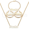 Oro Laminado Necklace, Bracelet and Earring, Gold Filled Style Polished, Golden Finish, 06.63.0235