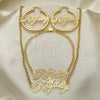 Oro Laminado Necklace, Bracelet and Earring, Gold Filled Style Polished, Golden Finish, 06.63.0236