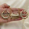 Oro Laminado Necklace, Bracelet and Earring, Gold Filled Style Polished, Golden Finish, 06.63.0241