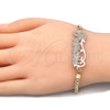 Oro Laminado Fancy Bracelet, Gold Filled Style Nameplate Design, Polished, Golden Finish, 03.63.1973.08 (04 MM Thickness, 8 Inches Length)