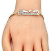 Oro Laminado Fancy Bracelet, Gold Filled Style Nameplate Design, Polished, Golden Finish, 03.63.1973.08 (04 MM Thickness, 8 Inches Length)