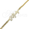 Oro Laminado Fancy Bracelet, Gold Filled Style Nameplate Design, Polished, Golden Finish, 03.63.1974.08 (04 MM Thickness, 8 Inches Length)
