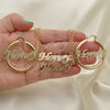 Oro Laminado Necklace, Bracelet and Earring, Gold Filled Style Polished, Golden Finish, 06.63.0250