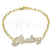 Oro Laminado Fancy Bracelet, Gold Filled Style Polished, Golden Finish, 03.63.2019.08 (03 MM Thickness, 8 Inches Length)