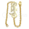 Oro Laminado Fancy Bracelet, Gold Filled Style Polished, Golden Finish, 03.63.2020.08 (03 MM Thickness, 8 Inches Length)