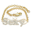 Oro Laminado Fancy Bracelet, Gold Filled Style Polished, Golden Finish, 03.63.2020.08 (03 MM Thickness, 8 Inches Length)