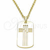 Oro Laminado Religious Pendant, Gold Filled Style Cross Design, Polished, Golden Finish, 05.09.0064