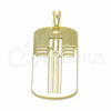 Oro Laminado Religious Pendant, Gold Filled Style Cross Design, Polished, Golden Finish, 05.09.0064