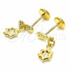 Oro Laminado Stud Earring, Gold Filled Style Star Design, Polished, Golden Finish, 02.09.0164